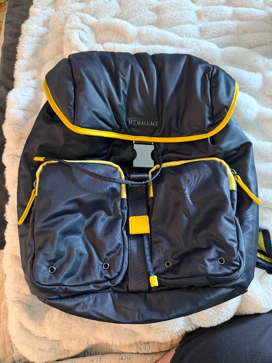 MZ Wallace Black Nylon Backpack with Yellow Trim main image 5